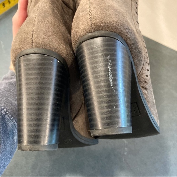 Simply Styled sz 6.5 gray taupe microfiber tall heeled boots - Picture 15 of 16